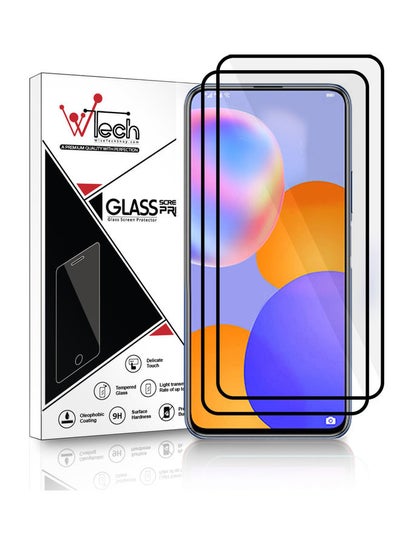 Buy Pack Of 2 Tempered Glass Screen Protector For Huawei Y9a Black/Clear in Saudi Arabia