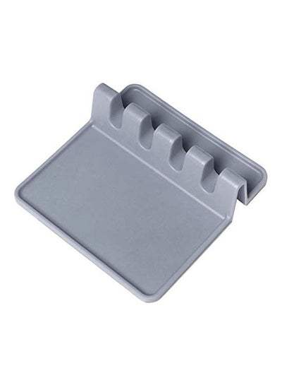 Buy Silicone Utensil Ladle Spoon Holder Grey in UAE