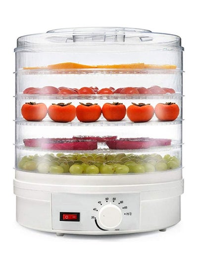 Buy Electric Food Dehydrator with 5 Stackable Layer White 200grams in UAE