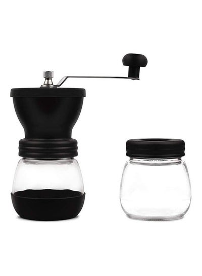 Buy Manual Coffee Grinder with Two Glass Jars Black 730grams in Egypt