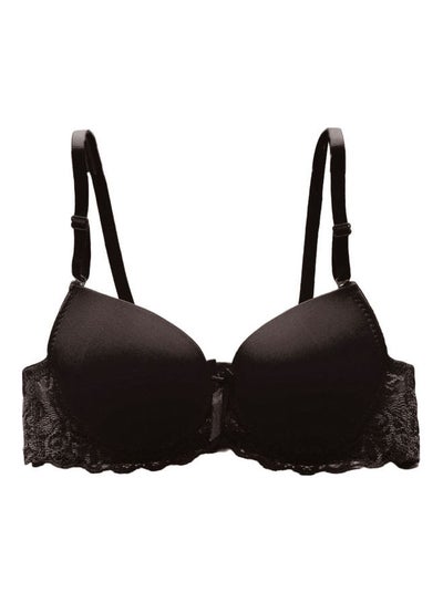 Buy Lace Push Up Underwired Bra Black in UAE