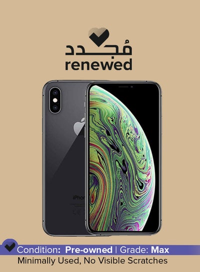 اشتري مُجدد - هاتف آيفون XS ماكس مع تطبيق فيس تايم بذاكرة داخلية سعة 256 جيجابايت ويدعم تقنية 4G LTE بلون رمادي فلكي في الامارات