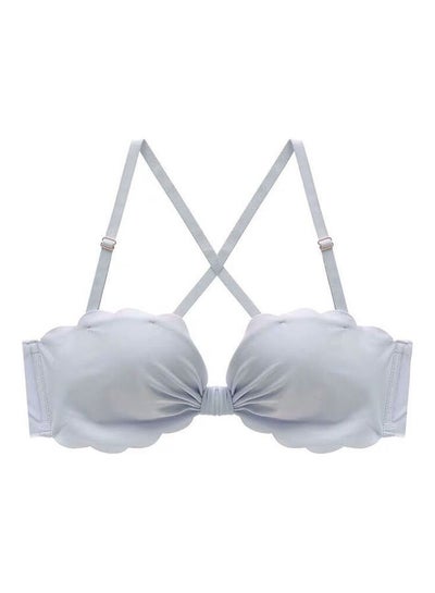 Buy Breathable Non-slip Padded Push Up Bra Grey in UAE