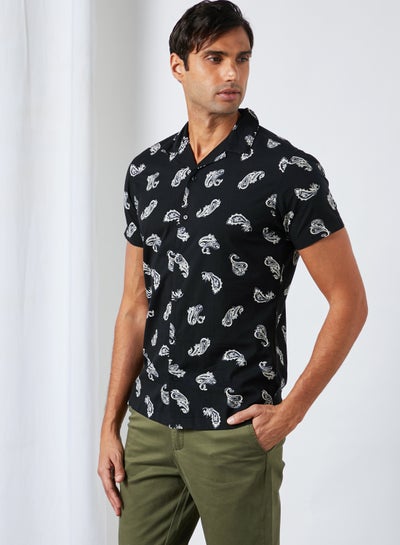 Cuban Collar Shirt Black price in Egypt 