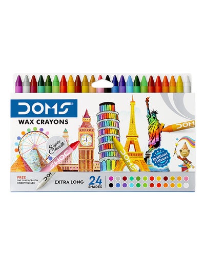 Buy 24-Piece Wax Crayons Multicolour in Saudi Arabia