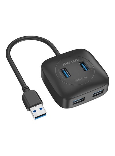Buy Premium 4 Port USB 3.0 Splitter with Ultra-Fast 5Gbps Sync Charge Hub Black in Egypt