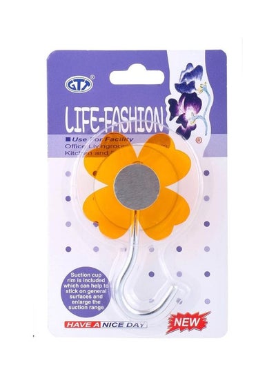 Buy Life-Fashion Suction-Cup Hook Yellow/Clear in UAE