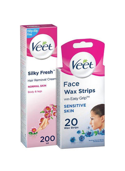 20-Piece Face Wax Strips With Removal Cream 200ml price in UAE | Noon UAE |  kanbkam