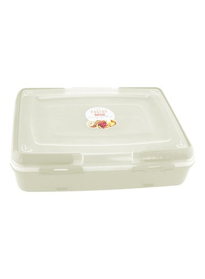 Buy Portable Pastry Carrying Box With Handle White/Grey in UAE