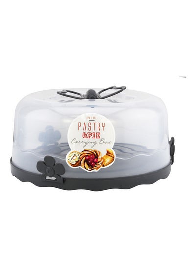 Buy Portable Pastry Carrying Box With Handle Clear/Black in UAE