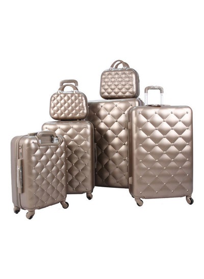 اشتري 6-Piece Luggage Trolley Bag Set Gold في السعودية