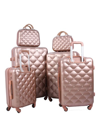 اشتري 6-Piece Luggage Trolley Bag Set Rose Gold في السعودية