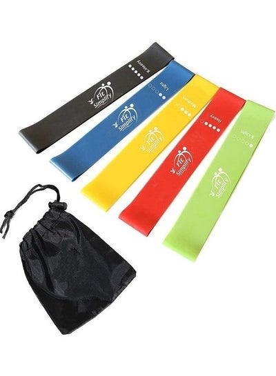 Buy 5-Piece Ultra Durable Exercise Resistance Bands Set in Egypt