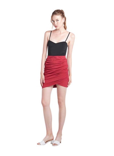 jersey wrap mini skirt