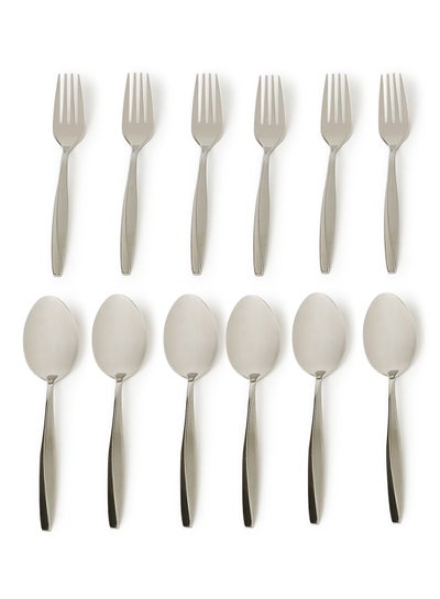 Buy 12-Piece Stainless Steel Cutlery Set Silver in UAE