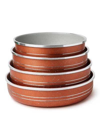 Buy 4-Piece Bakeware Pan Set Brown Pan 1 (1x24), Pan 2 (1x26), Pan 3 (1x28), Pan 4 (1x30)cm in UAE