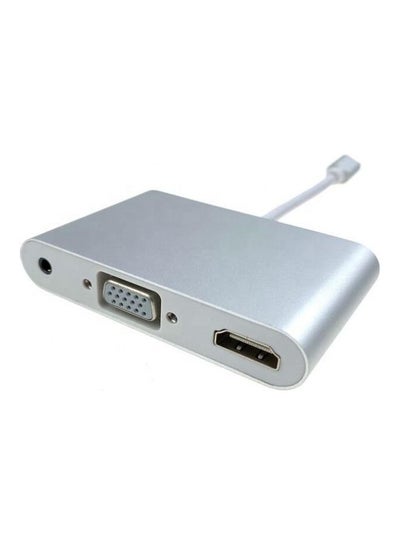 Buy USB Type C HUB To HDMI VGA Adapter Silver in Egypt