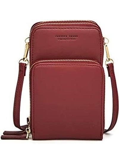 Buy Leather Crossbody Phone Bag Red in Egypt