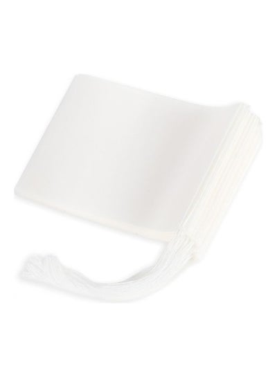 Buy 100-Piece Disposable Empty Bag And Coffee Filter With Drawstring White 9 x 7cm in UAE