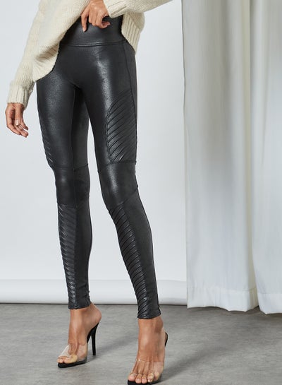 Retro Gong Womens Faux Leather Leggings Stretch High Waisted Pleather Pants