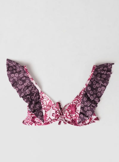 Buy Ruffle Detail Bikini Top Multi Color in UAE