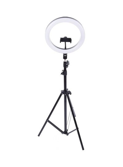 Buy Live Stream Led Ring Light 25 cm With Mobile Holder And 2.1 Meter Stand Black White in Egypt