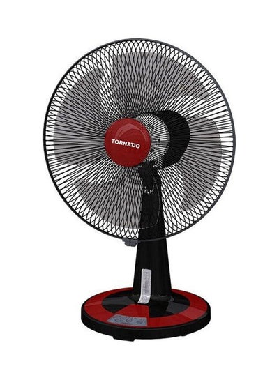Buy desk fan 16 inch with 4 plastic blades and 3 speeds in black x red TDF16 Blackred in Egypt