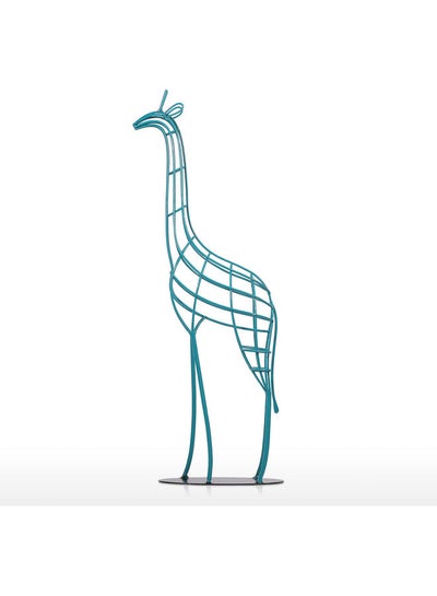 Buy Handmade Iron Giraffe Sculpture Blue/Black 22 x 8 x 53cm in Saudi Arabia