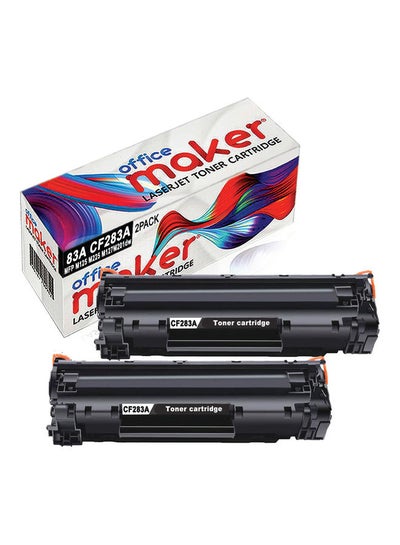 Buy 2-Piece 83A CF283A Laserjet Toner Cartridge for HP Printer Black in UAE