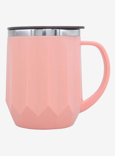 Buy 2-Piece Coffee Mug With Seal Lid Pink/Black in Saudi Arabia