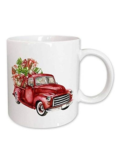 Buy Christmas Truck Full of Present Illustration Mug White in UAE