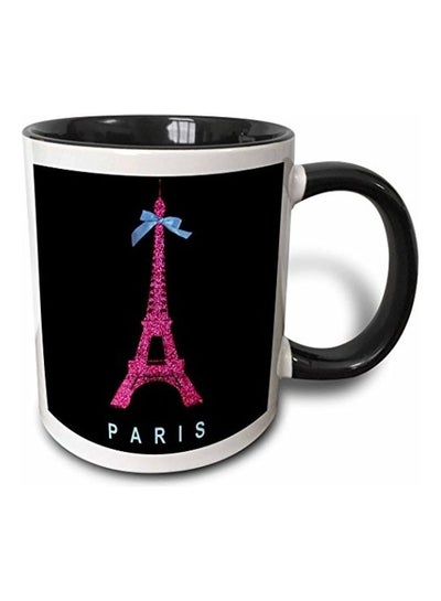 Buy Paris Eiffel Tower Printed Mug Black/White/Pink in UAE