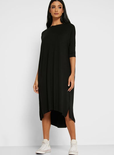Buy Oversized T-Shirt Dress Black in Saudi Arabia