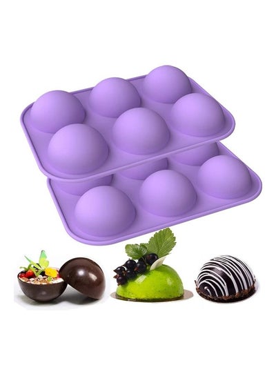 homEdge Large 6-Cavity Semi Sphere Silicone Mold, 3 Packs Baking Mold for Making Hot Chocolate Bomb, Cake, Jelly, Dome Mousse