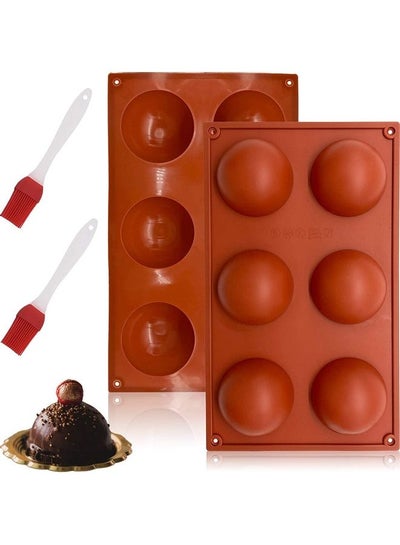 Buy 6 Holes 2 Packs Chocolate Silicone Molds multicolour in UAE