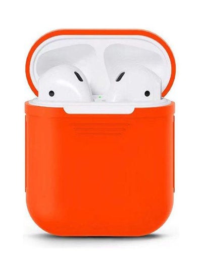 Buy Protective Soft Silicone Charging Case Cover For Apple AirPods Orange in Egypt