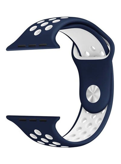 Buy Soft Silicone Sport Strap For Apple Watch Blue/White in Egypt