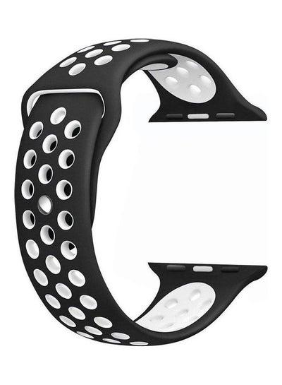 Buy Soft Silicone Sport Strap For Apple Watch Black/ White in Egypt