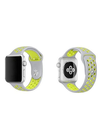 Buy Sport Edition Nike Rubber Strap For Apple Watch Band Silicone Wristband White / Lemon in Egypt