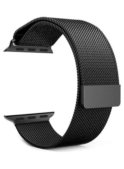 اشتري For Smart Watch Magnetic Milanese Loop Stainless Steel Band Black في مصر