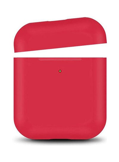 Buy Protective Silicone  For Apple AirPods Case Separate Head Colour Dark Red in Egypt