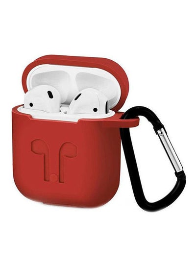 اشتري Anti-Drop Waterproof Bluetooth Wireless Headset Box For Apple AirPods Red في السعودية