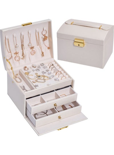 Buy Double Layered Jewellery Box White in UAE