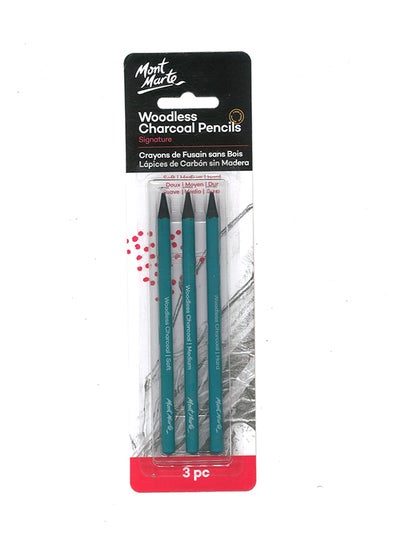 Buy 3-Piece Charcoal Woodless Pencil black in UAE