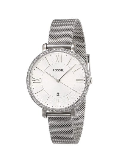 FOSSIL Women's Jacqueline Water Resistant Stone Studded Analog Watch ES4627  - 36 mm - Silver KSA | Riyadh, Jeddah