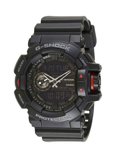 Buy Men's Round Shape Rubber Strap Analog & Digital Wrist Watch 55 mm - Black - GA-400-1BDR in UAE