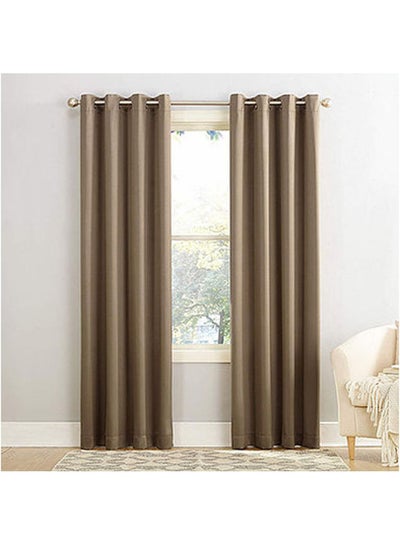 Buy Thermal Insulated Blackout Room Darkening 8 Grommet 
Curtains for Living Room/Bedroom (1 Panels, W140 X L260,Cafe Café 270x240cm in Egypt