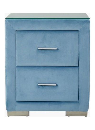 Buy Taylor Upholstered Nightstand Blue 55.5 x 47cm in UAE