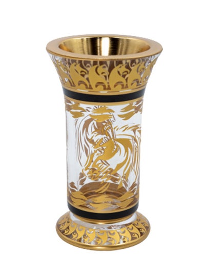 Buy Incense Burner Clear/Gold/Black 28x18x15cm in Saudi Arabia