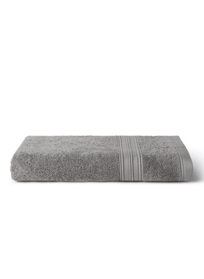 Buy Plain Terry Fancy Border Hand Towel Grey 50x90cm in UAE